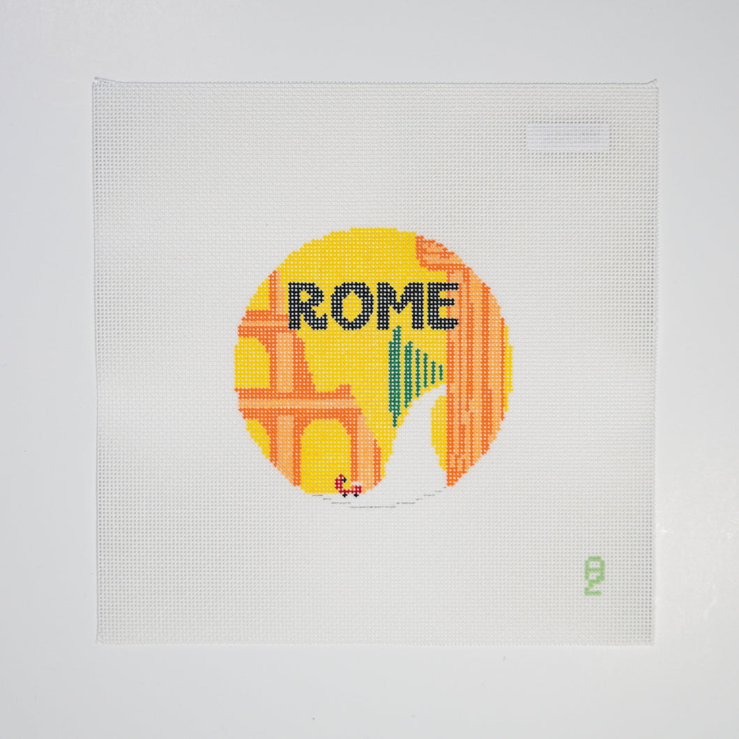 Rome Retro Travel Needlepoint Ornament