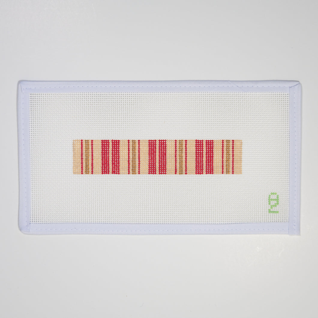 Red Ticking Needlepoint Fob