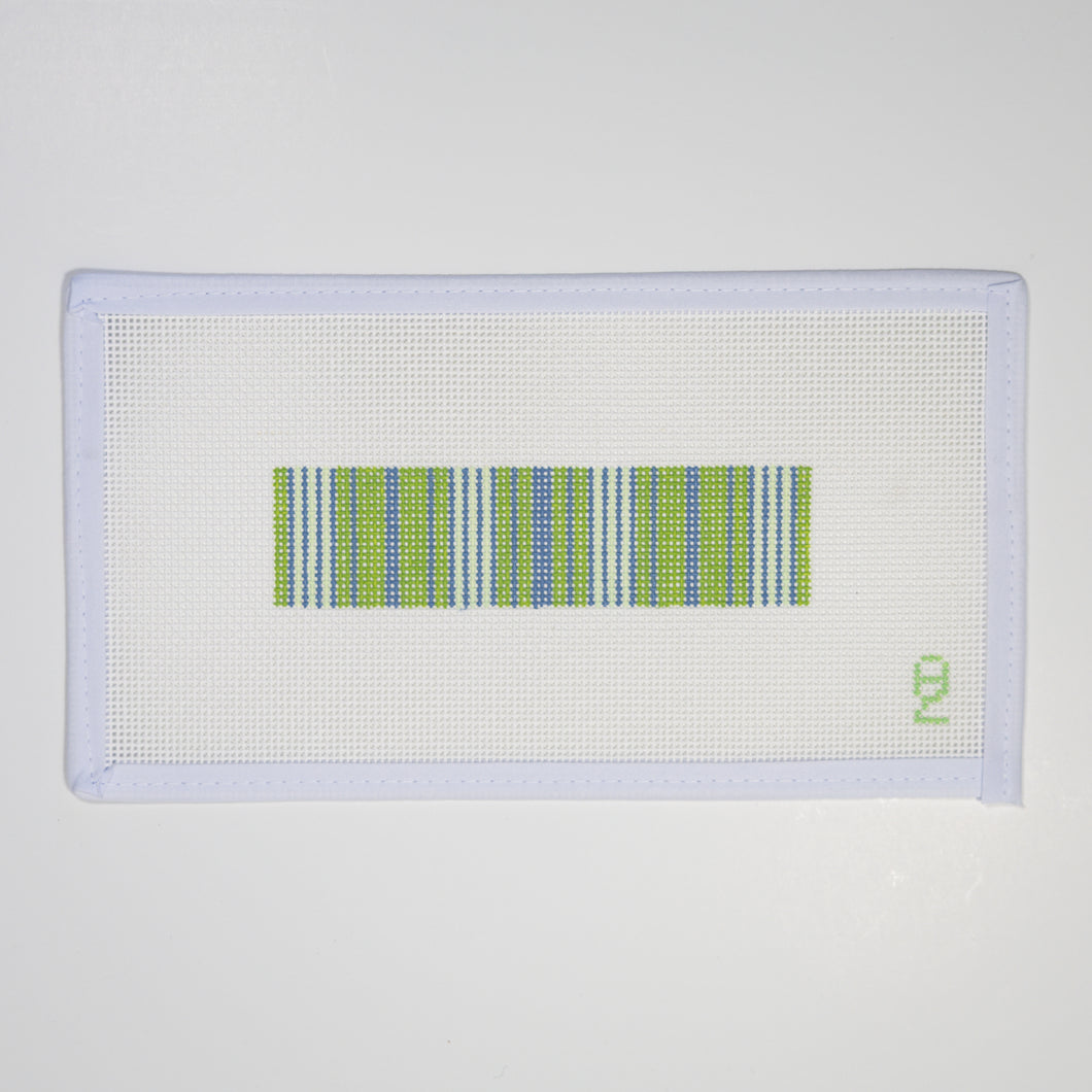 Green Ticking Needlepoint Fob