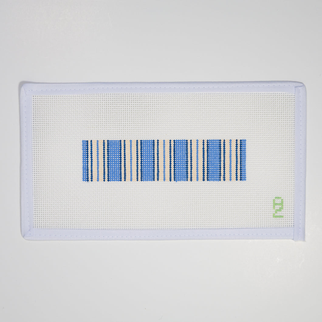 Blue Ticking Needlepoint Fob