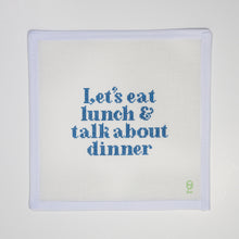 Load image into Gallery viewer, Let&#39;s Eat Lunch, and Talk About Dinner Mini Needlepoint Canvas
