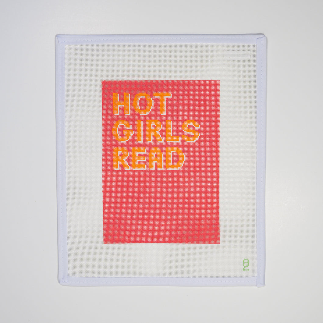 Hot Girls Read Pink Needlepoint Canvas