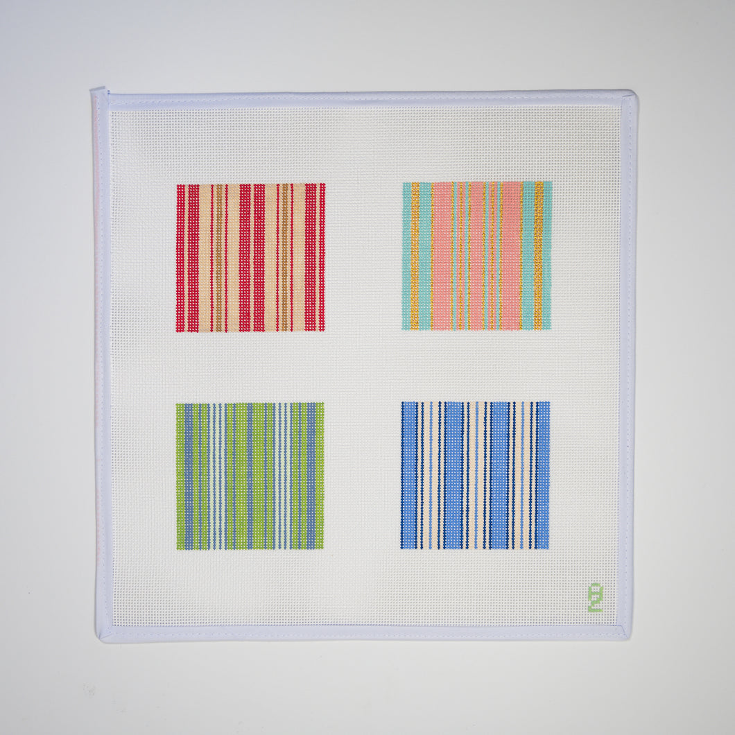 Four Ticking Needlepoint Coasters