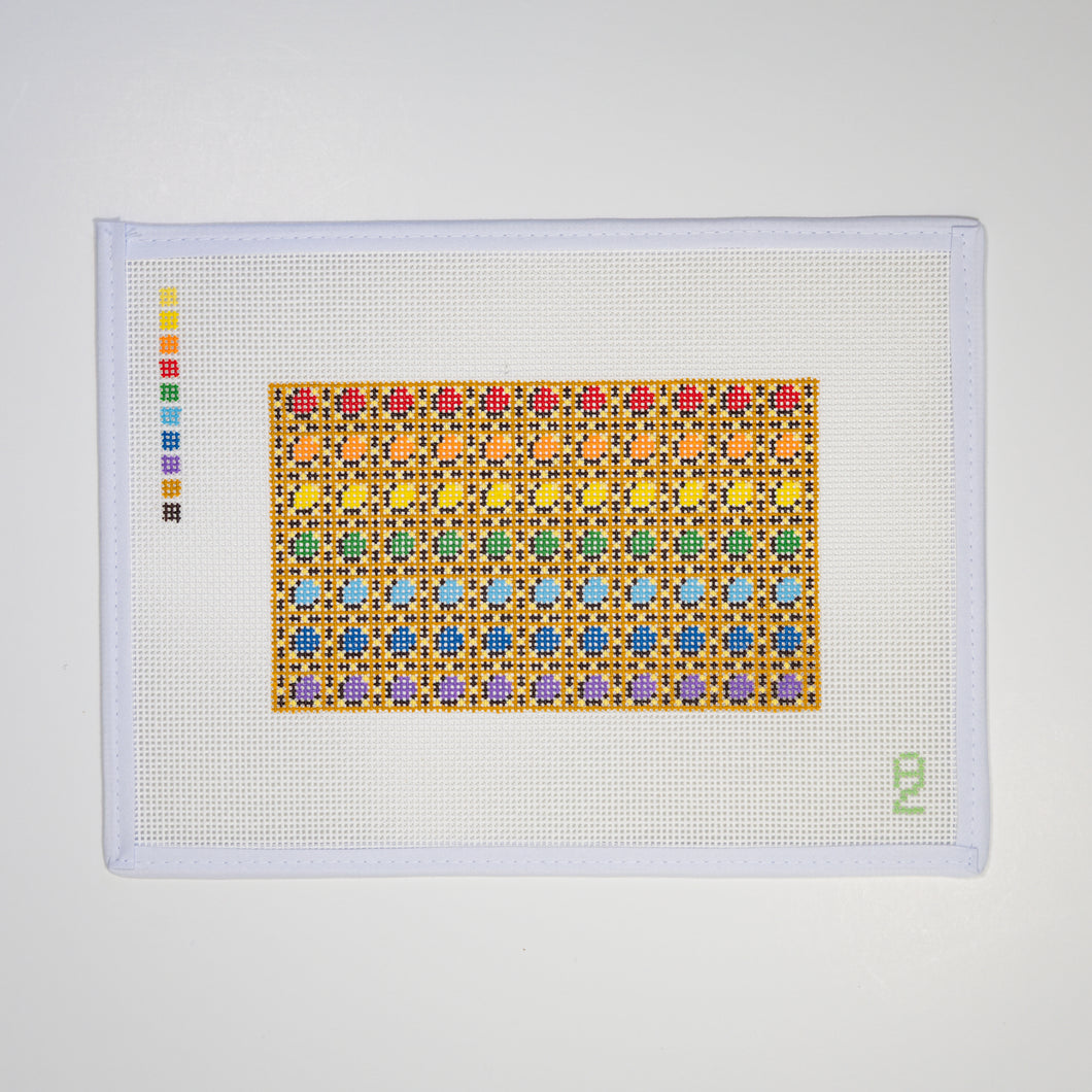 Rainbow Cane Needlepoint Glasses Case