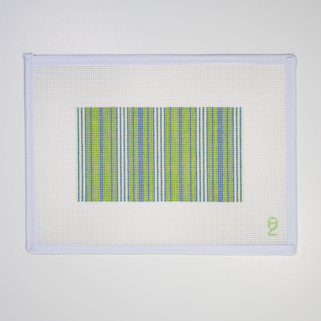 Green Ticking Needlepoint Glasses Case