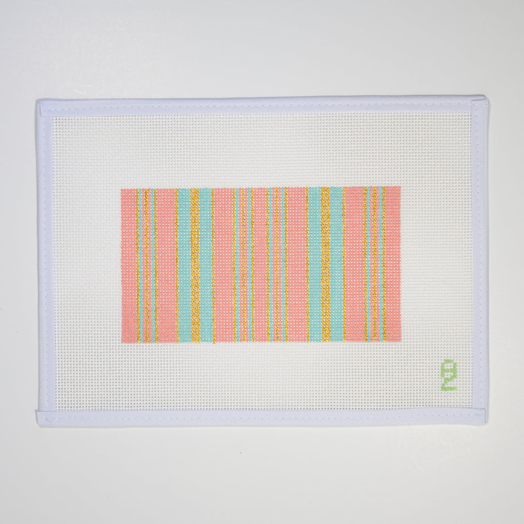 Pink Ticking Needlepoint Glasses Case