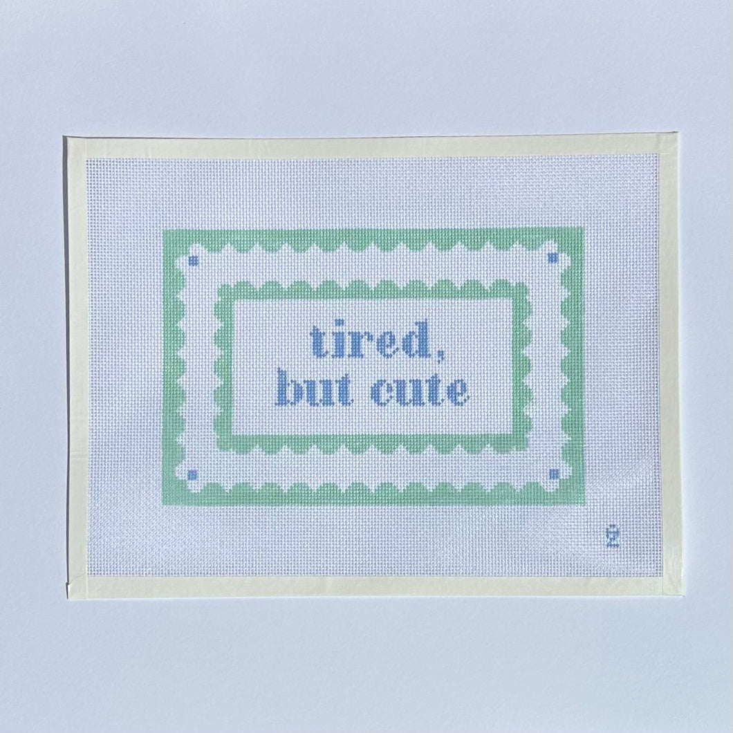Tired, but Cute Needlepoint Canvas