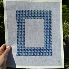 Load image into Gallery viewer, Blue Ombre Basketweave Needlepoint Frame
