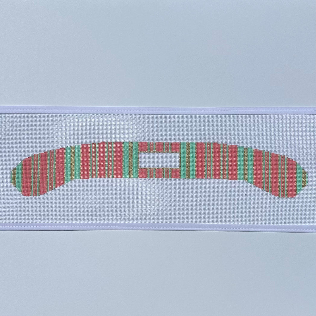 Pink Ticking Stripe Hanger Needlepoint Canvas PRE-ORDER