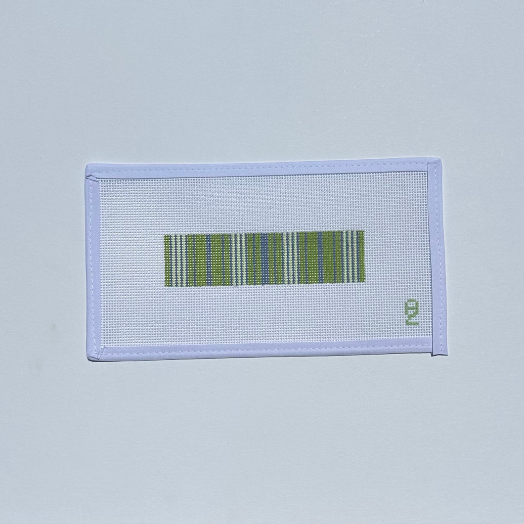 Green Ticking Needlepoint Fob