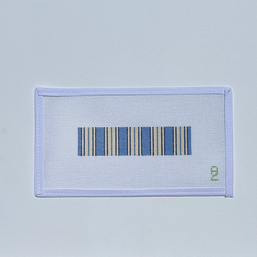 Blue Ticking Needlepoint Fob