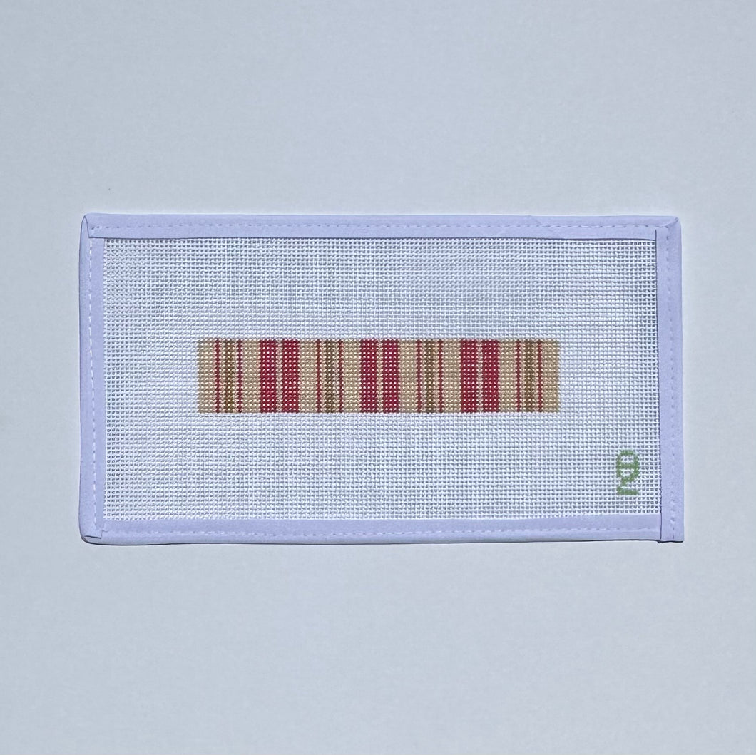Red Ticking Needlepoint Fob