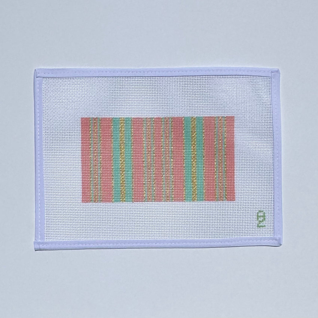 Pink Ticking Needlepoint Glasses Case