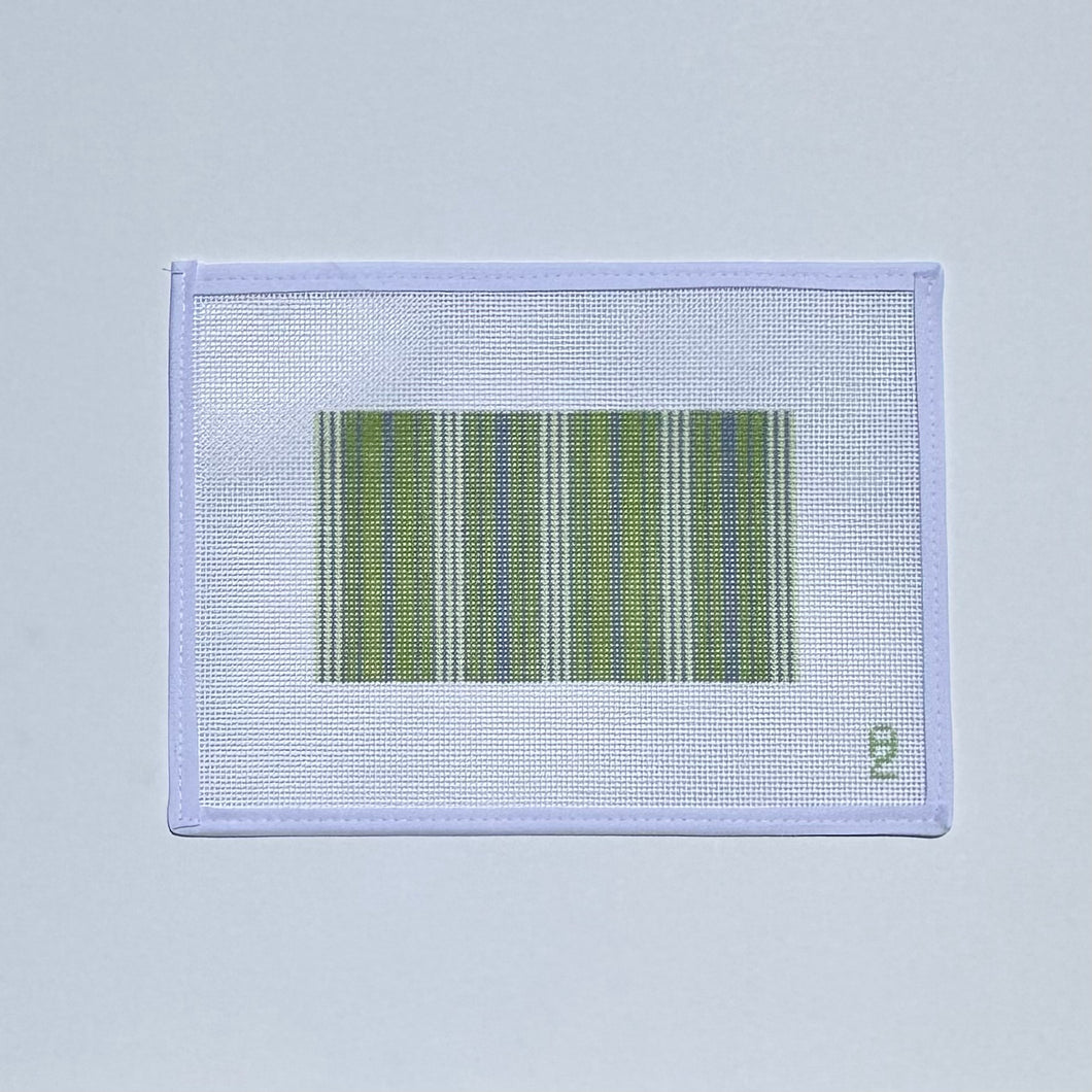 Green Ticking Needlepoint Glasses Case