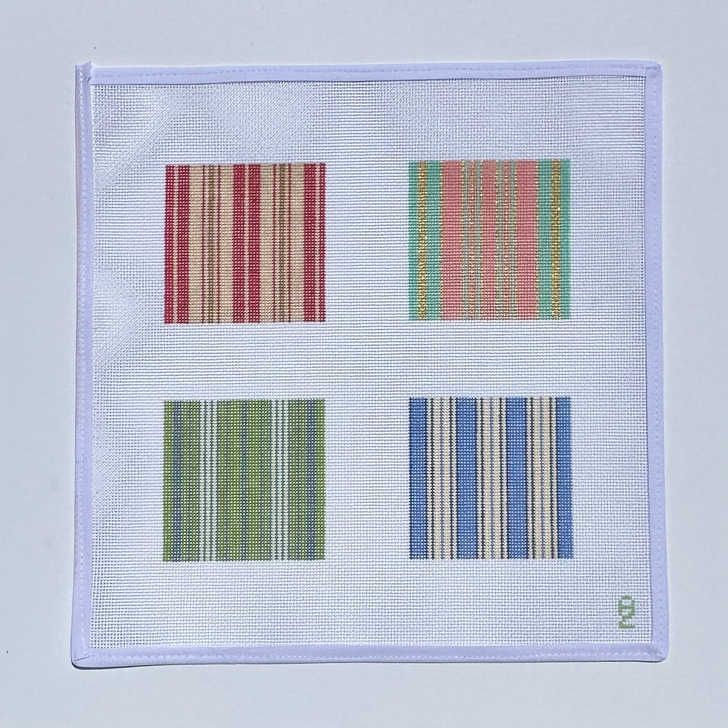 Four Ticking Needlepoint Coasters