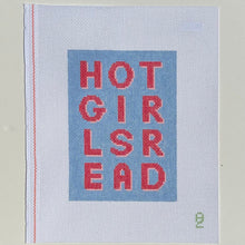 Load image into Gallery viewer, Hot Girls Read Blue Needlepoint Canvas
