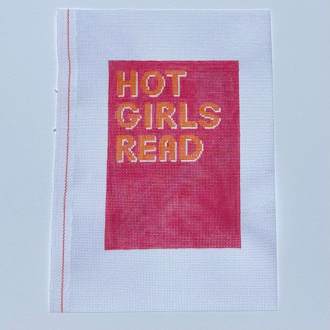 Hot Girls Read Pink Needlepoint Canvas