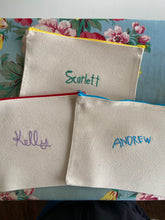 Load image into Gallery viewer, Hand Painted and Embroidered Canvas Pouches

