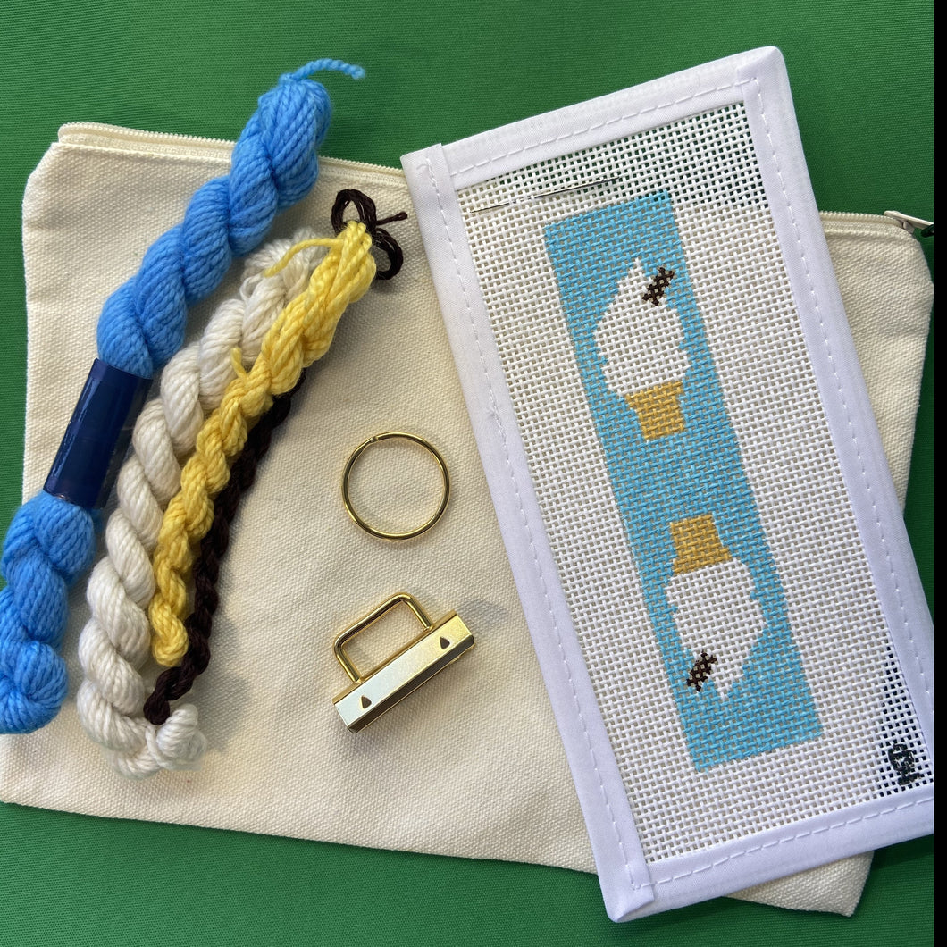 Start-to-Finish Soft Serve Ice Cream Needlepoint Fob