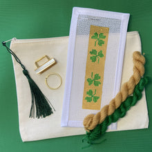 Load image into Gallery viewer, Start-to-Finish Tumbling Shamrock Needlepoint Fob
