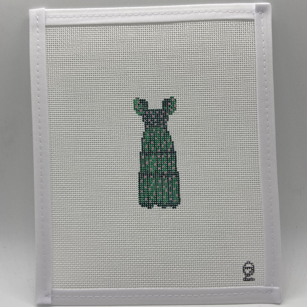 Green Nap Dress Needlepoint Canvas