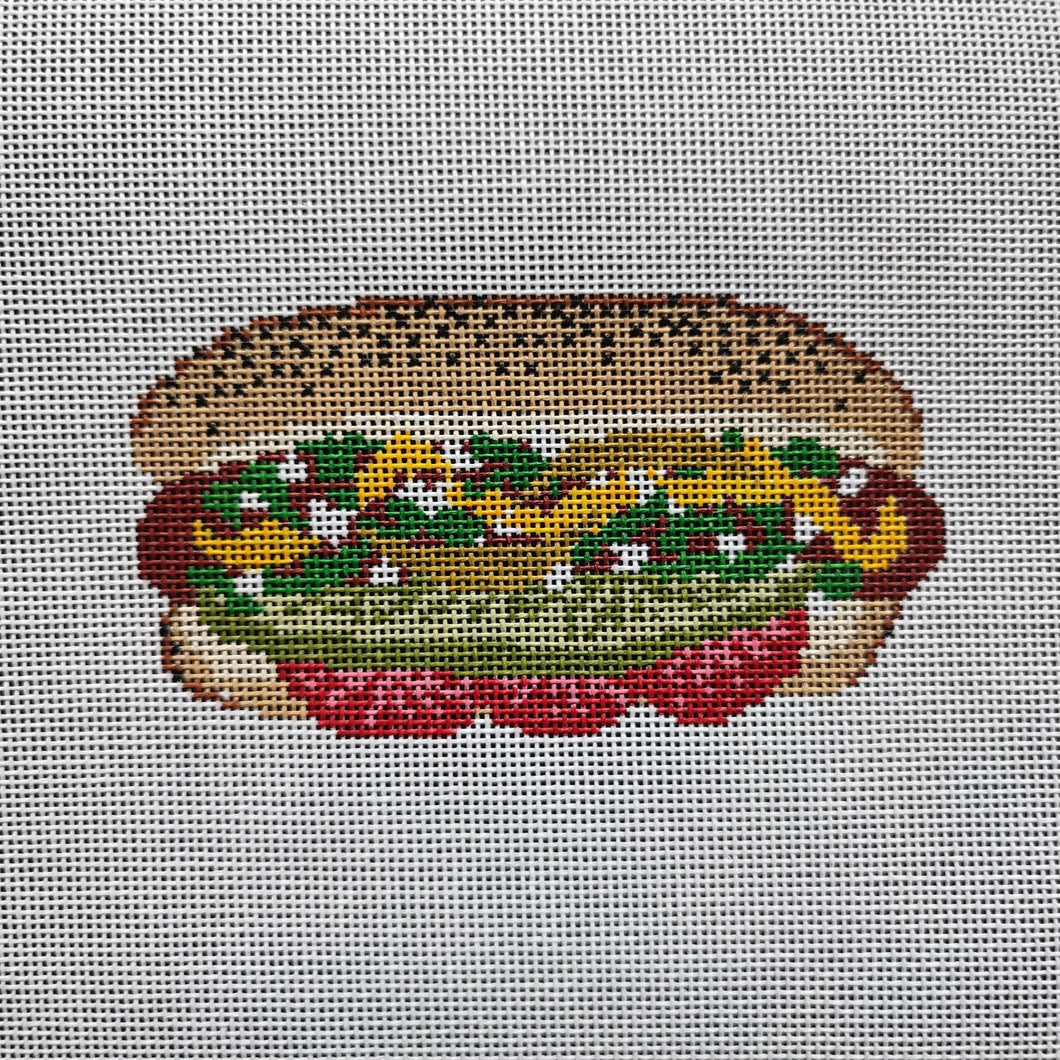 Chicago Hot Dog Needlepoint Canvas