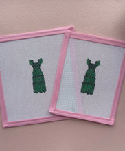 Load image into Gallery viewer, Green Nap Dress Needlepoint Canvas
